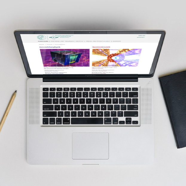 Ansicht Website Max-Planck-Institut für Kernphysik Heidelberg.