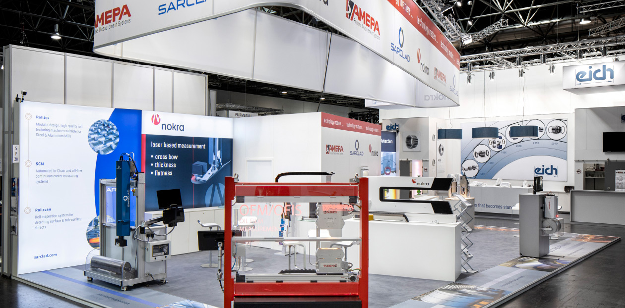 Messestand/Konzeptstand von AMEPA bei METEC 2019 in Düsseldorf.
