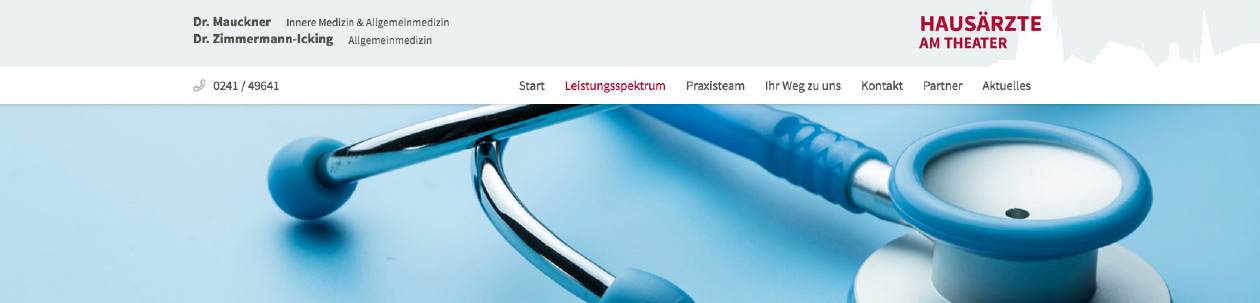 Ansicht der Website der Praxis Dr. Mauckner und Dr. Zimmermann-Icking.