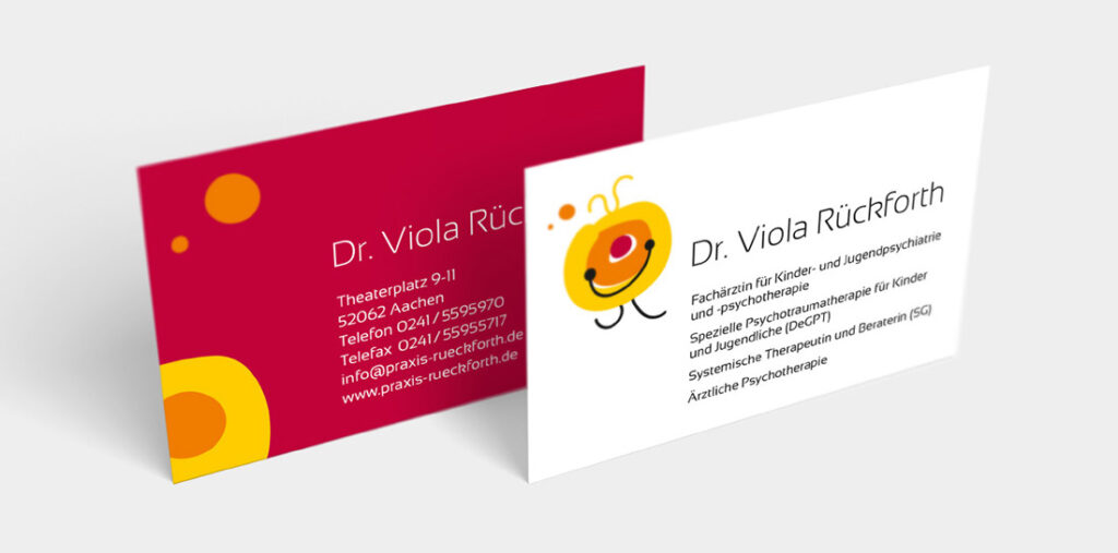 Für die Praxis von Dr. Viola Rückforth entwickelte etcetera ein neues Logo, Corporate Design und die Website. Das Team der Praxis für Kinder- und Jugendpsychiatrie unterstützt Familien durch besonders intensive Betreuung, Behandlung und Begleitung.