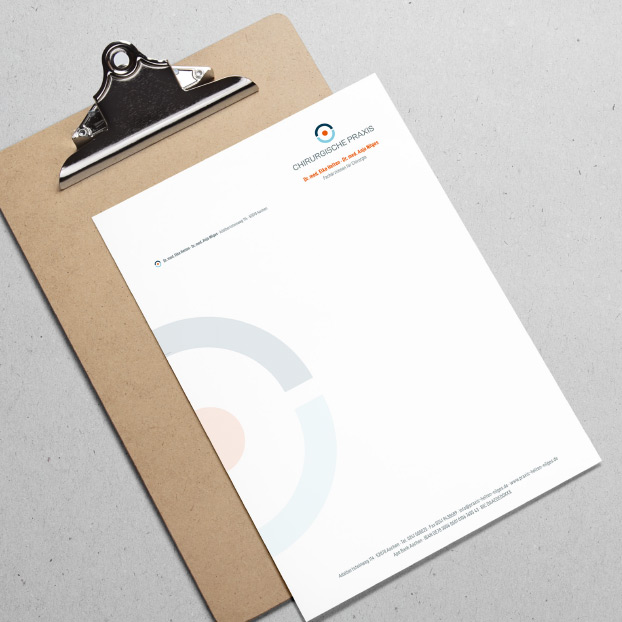 Briefbogen mit Corporate Design von Dr. Elke Helten und Dr. Anja Nilges.