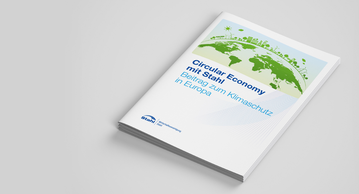 WV Broschüre Circular Economy mit Stahl. Beitrag zum Klimaschutz in Europa.
